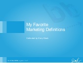 My Favorite Marketing Definitions
